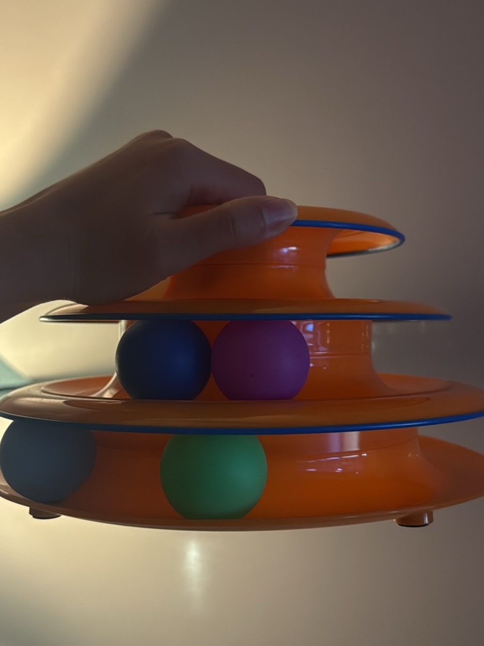 Stacking Orange Ball-Track Learning Toy with Colorful Balls